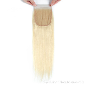 Wholesale 613 Blond 4*4 Lace Closure, Brazilian Straight Virgin Remy Human Hair Lace Closure